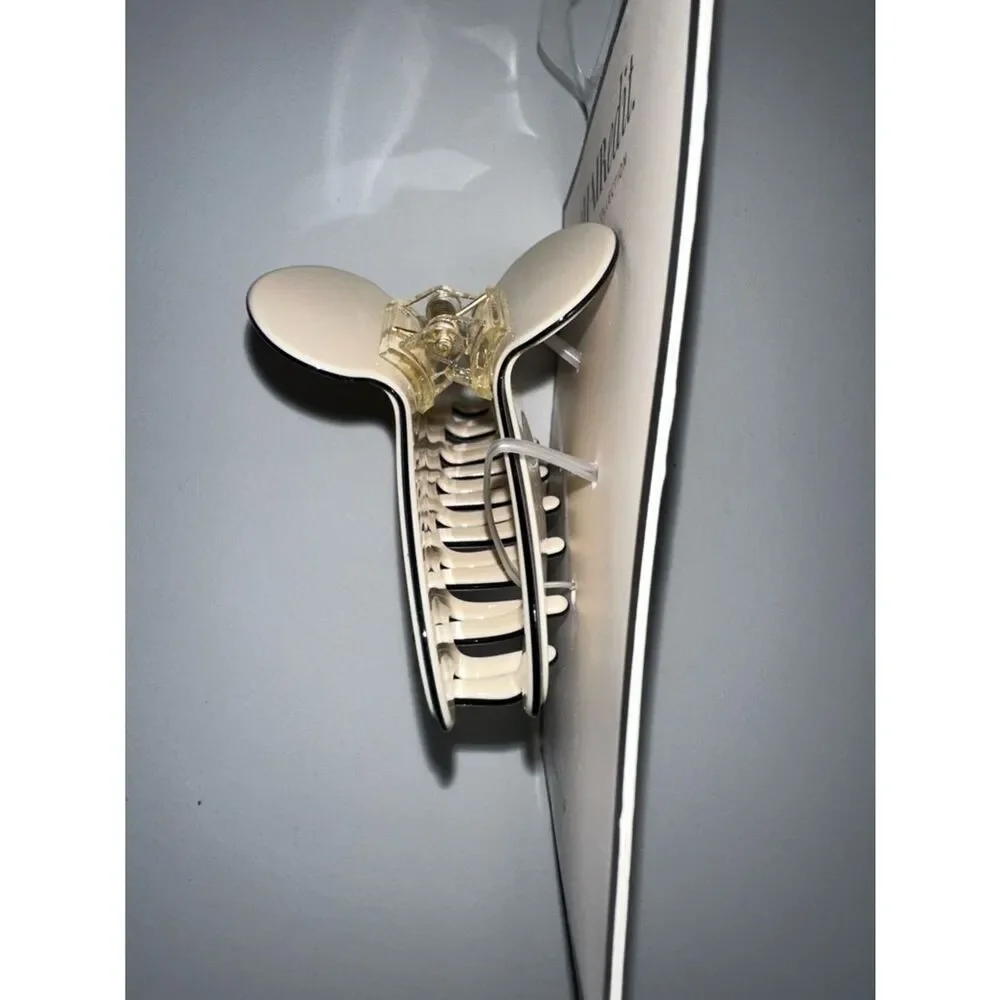 The Hair Edit Ivory Black Trim Large Claw Clip Hair Styling